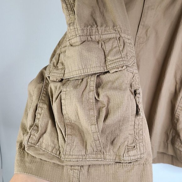 Ralph Lauren CHAPS Khaki Brown Cargo Utility Fishing Quick Dry Cargo Shorts - Picture 3 of 8